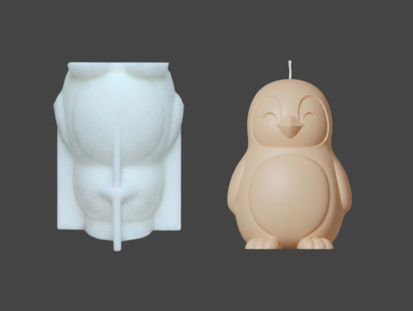 Molde silicona pingüino para velas decorativas invierno y navidad - Botas Blancas