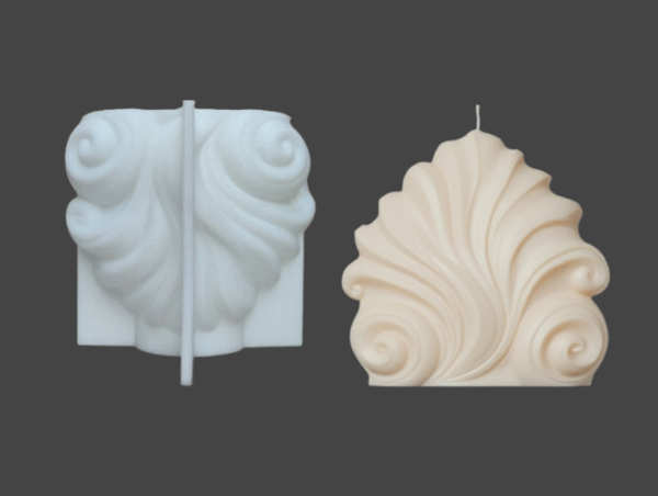 Molde de silicona forma de ola o concha marina grande para velas decorativas - Botas Blancas