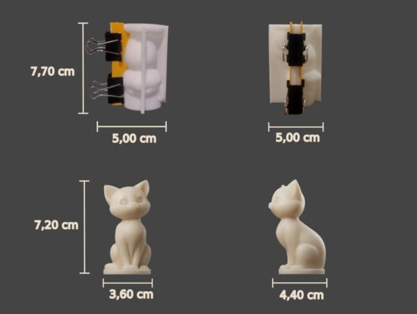 gato_medidas Molde Silicona Gatito