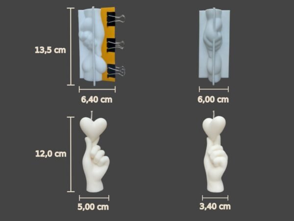 Molde Silicona Mano Corazón