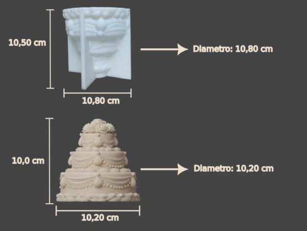 Molde Silicona Torta 3 Pisos