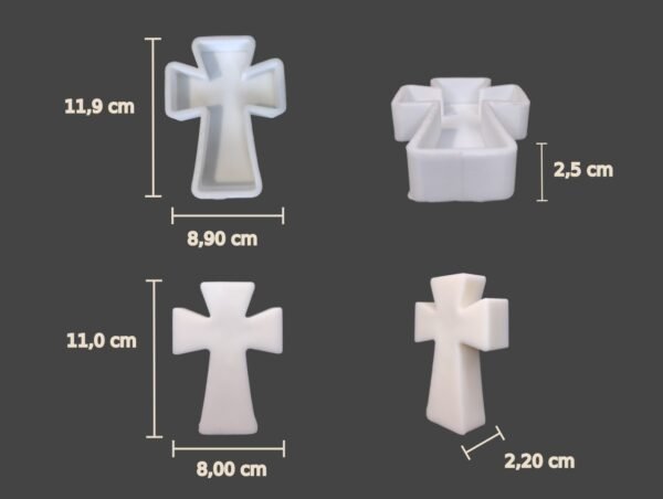 medidas_cruz Molde Silicona Cruz