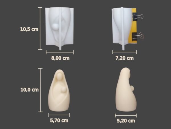 medidas_virgen_jesus Molde Silicona Virgen y Niño Jesús