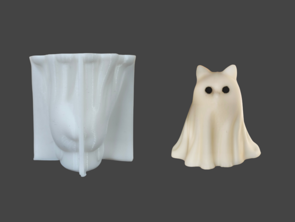 Molde Silicona Gatito Fantasma